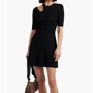 MAJE Cutout ribbed-knit mini dress